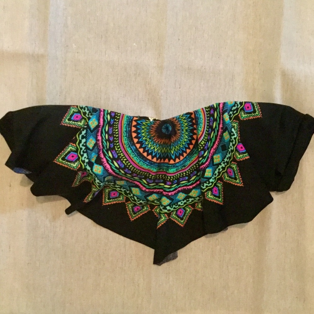 Strapless Tribal Print Swim top